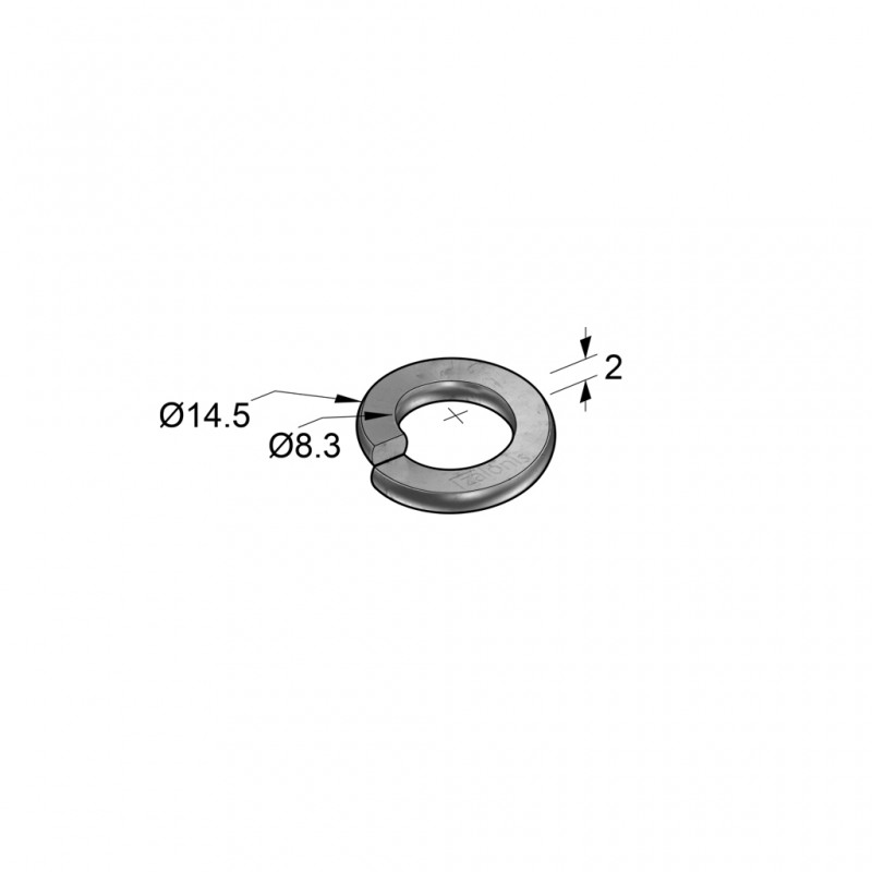 GROVER WASHER M8 GALVANIZED WASHERS